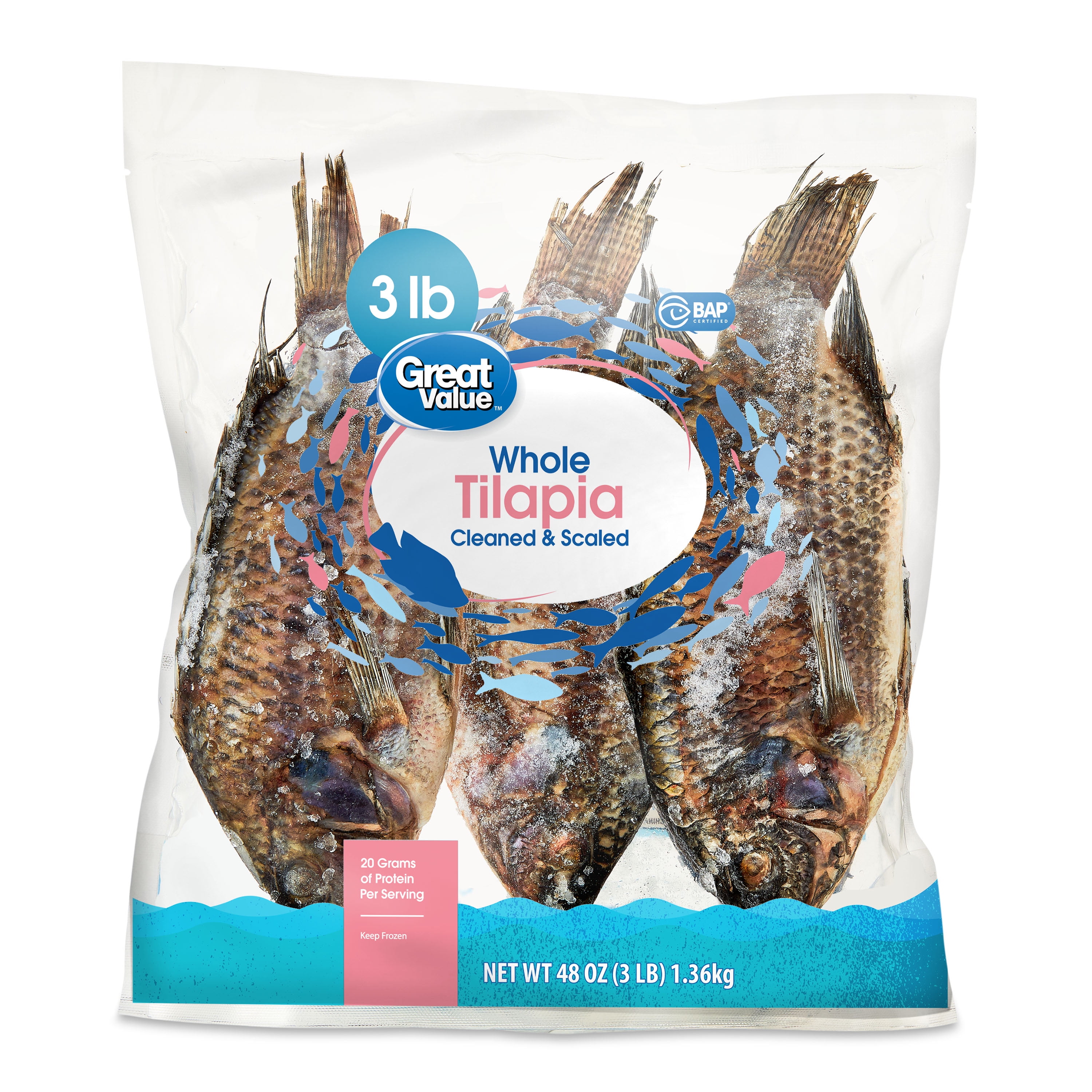 Frozen Tilapia, Whole Cleaned