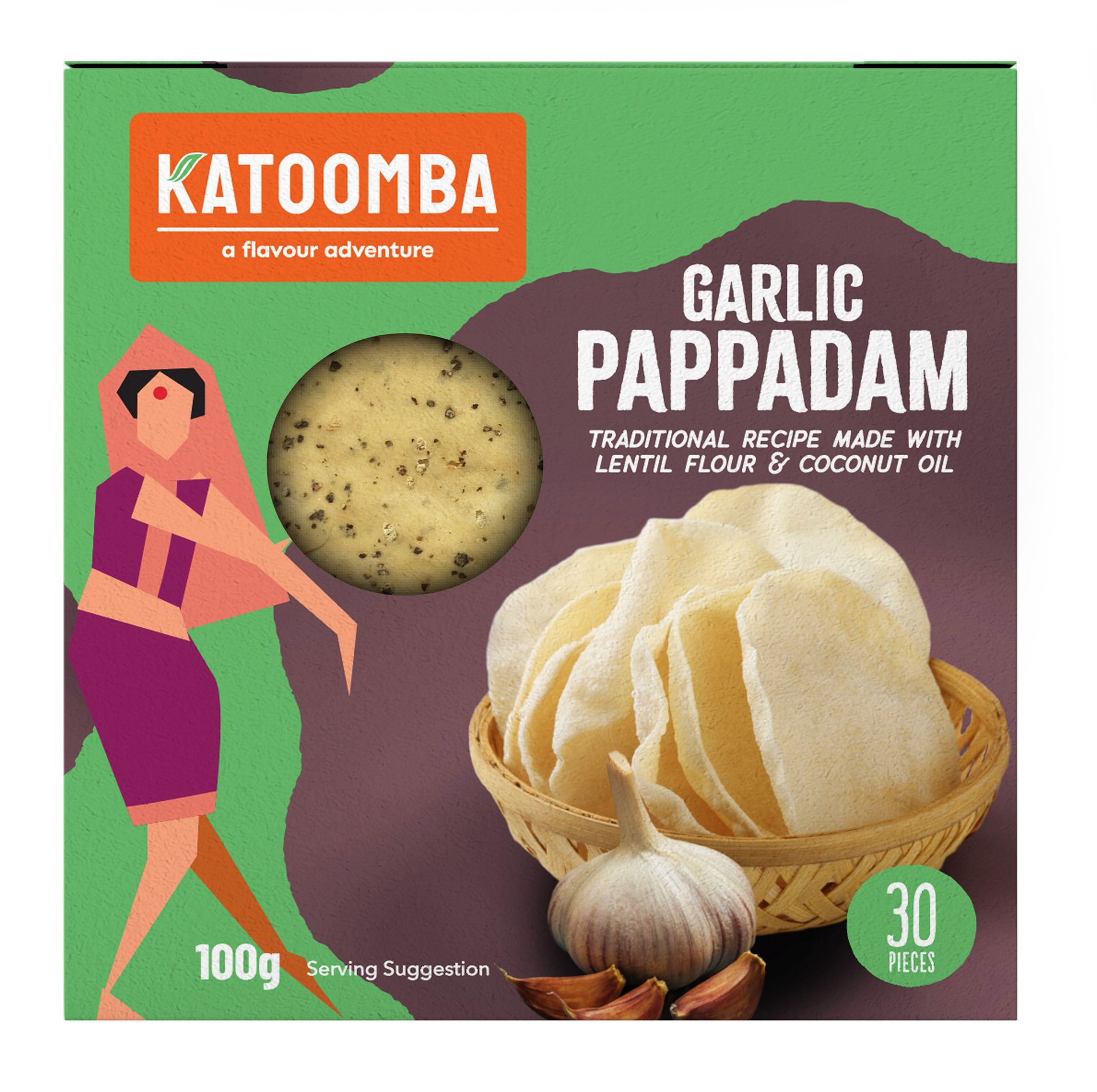 Garlic & Green Pappadum